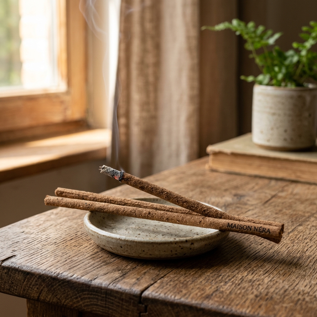 Detale patyczków i ceramicznej podstawki